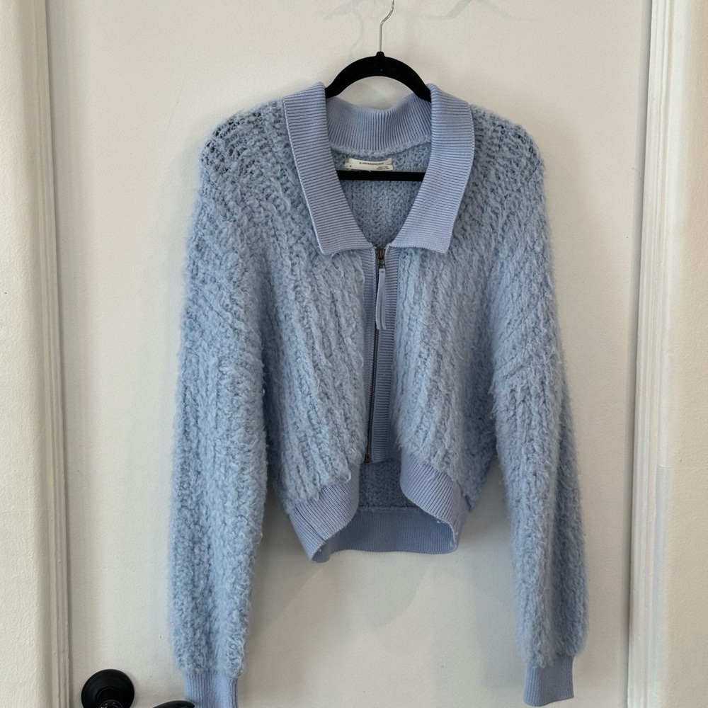 Anthropologie Light Blue Textured Sweater